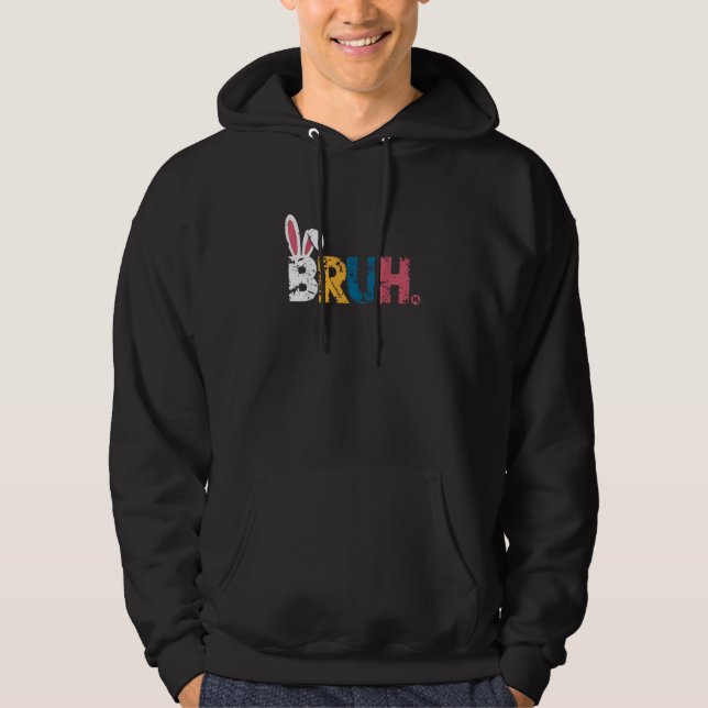 Bruh Påskhare, tillval, För barn_6 Hoodie (Framsida)