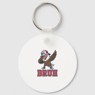 Bruh Patriotisk Örn Vintage Gravyr T-Shirt Beskriv Nyckelring