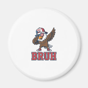 Bruh Patriotisk Örn Vintage Gravyr T-Shirt Des Magnet