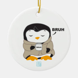 Bruh Penguin - Tipsy Julgransprydnad Keramik