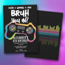 Bruh Pojkens Födelsedags Neon Spel Tonåring Spelar
