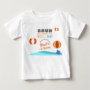 Bruh Poolparty Födelsedag T Shirt