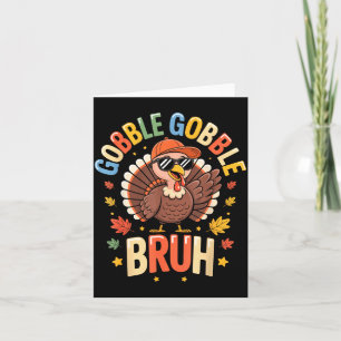 Bruh Rolig Thanksgiving Kalkon Glugga Tröja Pojkar Kort