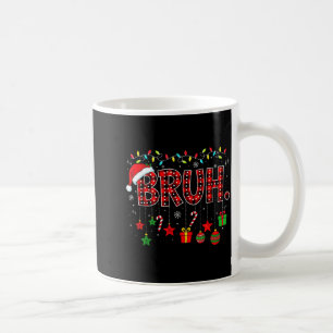Bruh Roligt Jul Röd Rutig Tonårspojkar Barn Julklä Kaffemugg