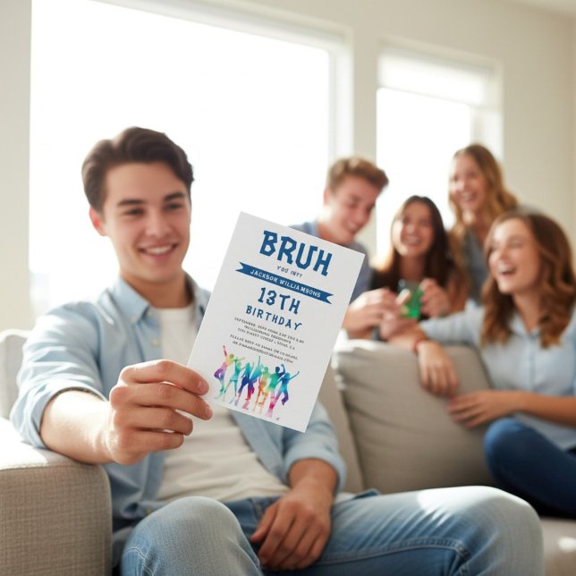 BRUH:s moderna interpoleringsfödelsedagsinbjudan Inbjudningar (Skapare uppladdad)