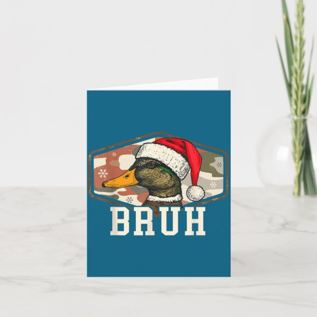 Bruh Santa Duck Hunting Camo Hat Men Women Kids Xm Kort (Framsida)