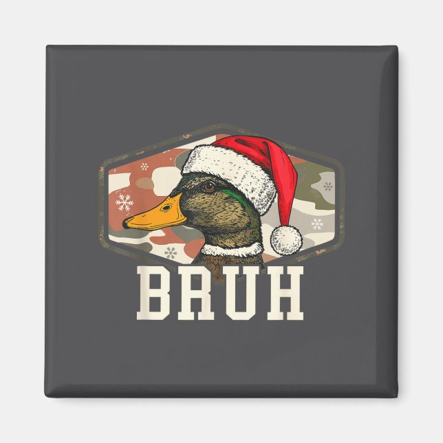 Bruh Santa Duck Hunting Camo Hat Men Women Kids Xm Magnet (Framsidan)