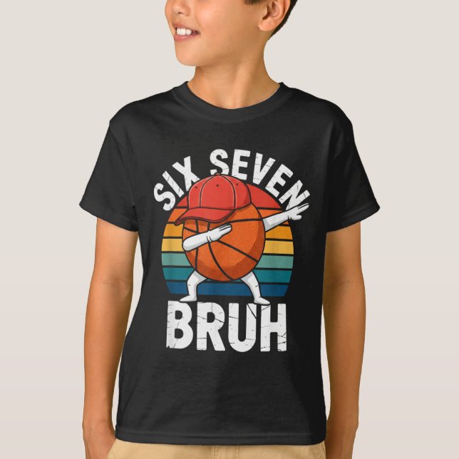 Bruh Seven 6 Basketboll Six Nummer Dabbing 7 67 Fu T Shirt (Framsida)