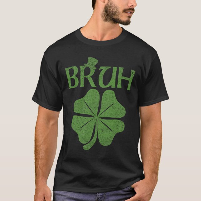 Bruh Shamrock Klöver St. Patrick's Day Manar Boy K T Shirt (Framsida)