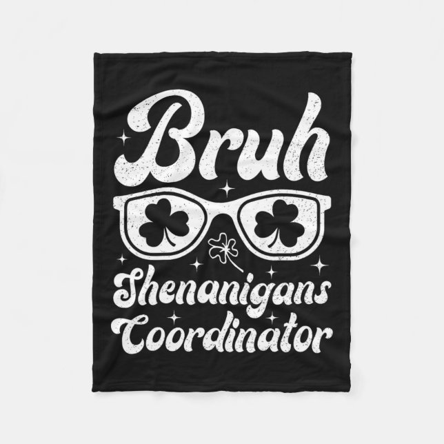 Bruh Shenanigans Coordinator St patricks day Boys Fleecefilt (Framsidan)
