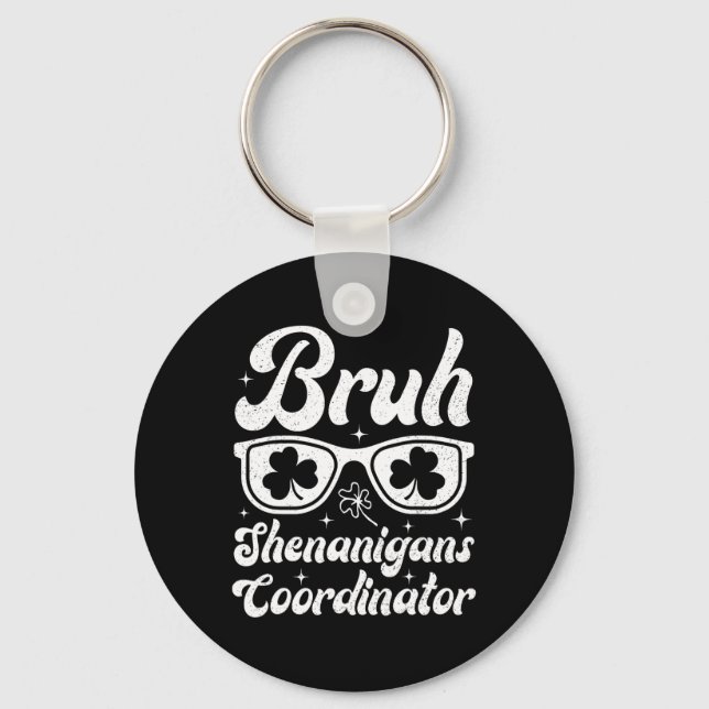Bruh Shenanigans Coordinator St patricks day Boys Nyckelring (Framsida)