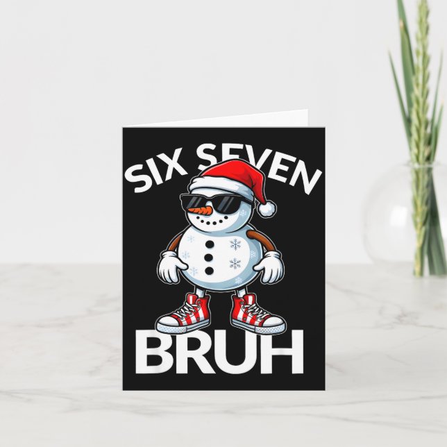 Bruh Six Seven 6 7 Meme Christmas Funny Xmas Mens  Kort (Framsida)