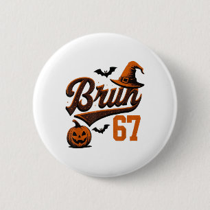 Bruh Six Seven Halloween 6-7 Rolig Spök Slang Höst Knapp