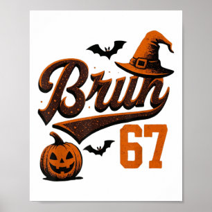 Bruh Six Seven Halloween 6-7 Roligt Spöke Slang Hö Poster