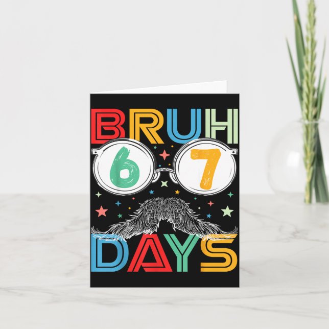 Bruh Sixty Seven Days Funny 6 7 School Kid Milesto Kort (Framsida)