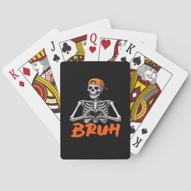 Bruh Skeleton Hand Heart Halloween Costumes Manar  Casinokort (Baksidan)