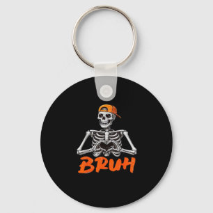 Bruh Skeleton Hand Heart Halloween Costumes Manar Nyckelring