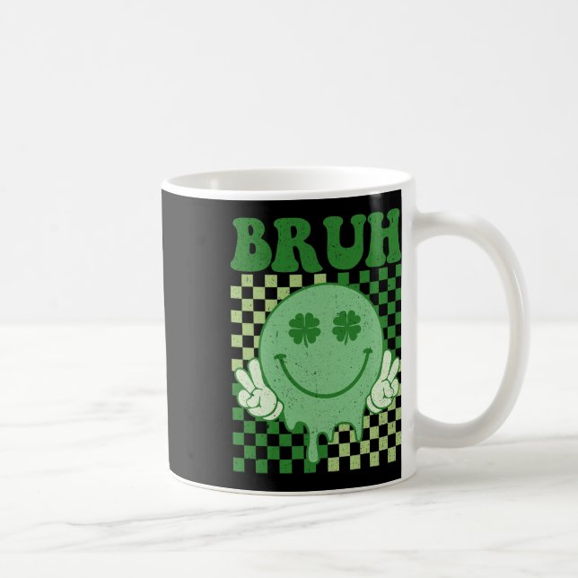 Bruh Smile Ansikte Groovy St. Patrick's Day Manar  Kaffemugg (Höger)