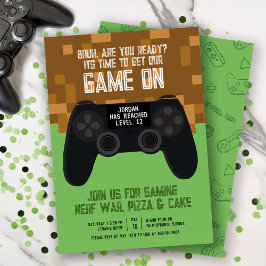 Bruh-spel på Pixel Party-födelsedagsinbjudan Inbjudningar