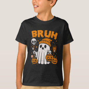 Bruh Spöke Halloween Retro Spöke Bus eller Godis T Shirt