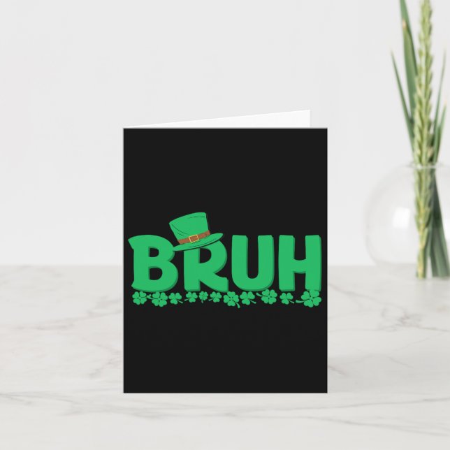 Bruh St patricks day Boys St Pats Bruh Meme Kort (Framsida)