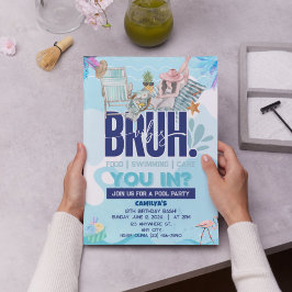 BRUH-tastiskt poolparty för den coolaste killen Inbjudningar