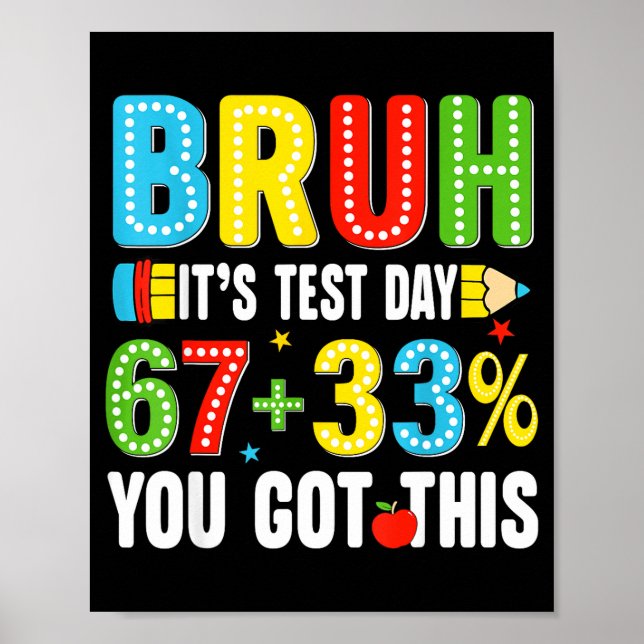 Bruh test testing day got this 67 meme teacher kid poster (Framsidan)