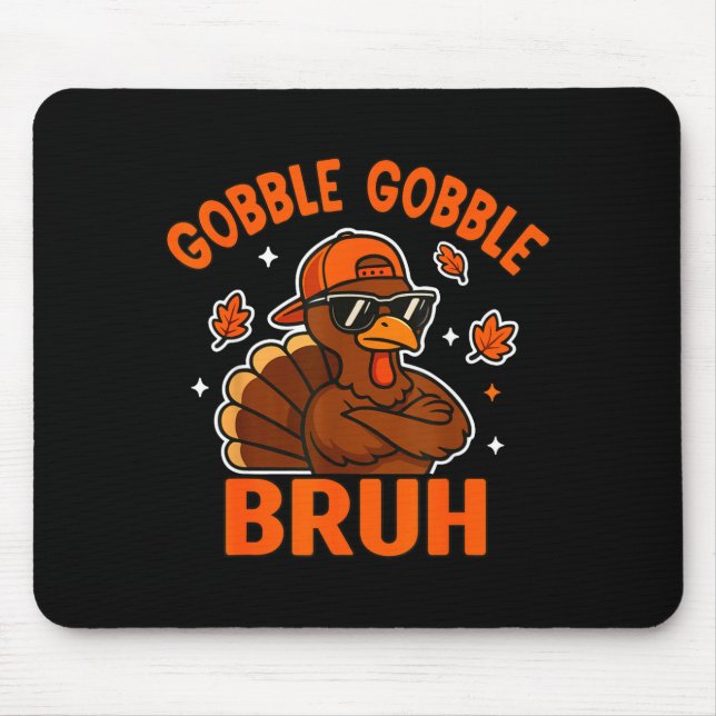 Bruh Thanksgiving Turkey Gobble Shirt Kids Teens B Musmatta (Framsidan)