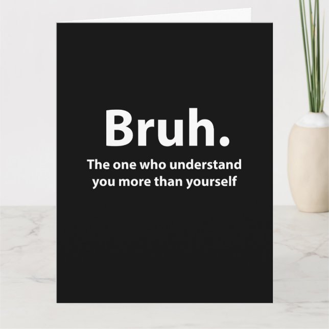 Bruh Typografi Bruh Hälsning Kort (Framsida)