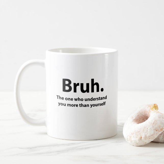 Bruh Typografi Bruh  Kaffemugg (Med munk)