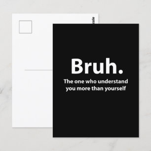 Bruh Typography Bruh Vykort