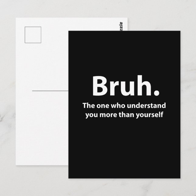 Bruh Typography Bruh Vykort (Fram/baksida)
