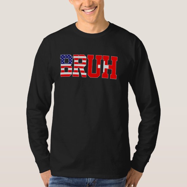 Bruh USA Schweiz Land Flagga American Swiss G T Shirt (Framsida)
