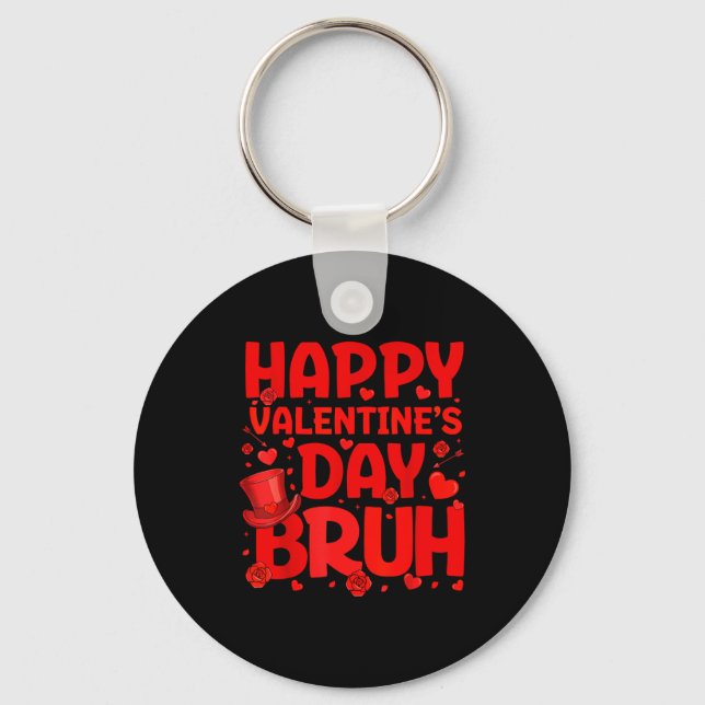 Bruh Valentines Day Teens Boys Kids Heart Valentin Nyckelring (Framsida)