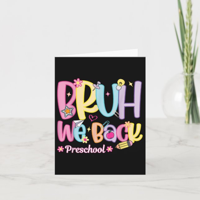 Bruh vi bak Preschool Teacher Back to school Pre Kort (Framsida)