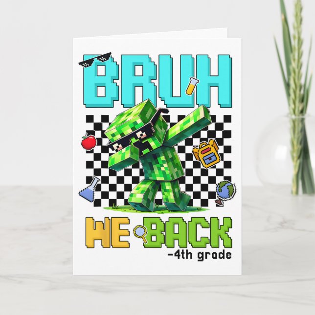 Bruh vi Ck 4:e Klass Ck till School Gamer Dabbing  Kort (Framsida)