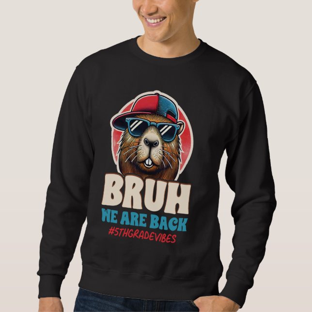 Bruh Vi stöder lärare Capybara Back to school Kids Lång Ärmad Tröja (Framsida)