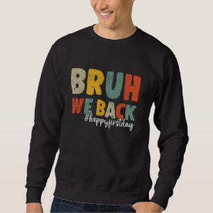 Bruh Vi stöder lärare Retro Back to school Boys Gi Lång Ärmad Tröja