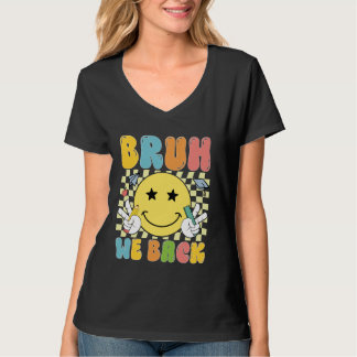 Bruh vi stöder läraren Lycklig Smile Ansikte tillb T Shirt
