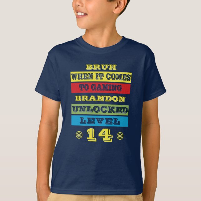 BRUH-videospel Tonåring Boy Girl Födelsedagsfest T Shirt (Framsida)