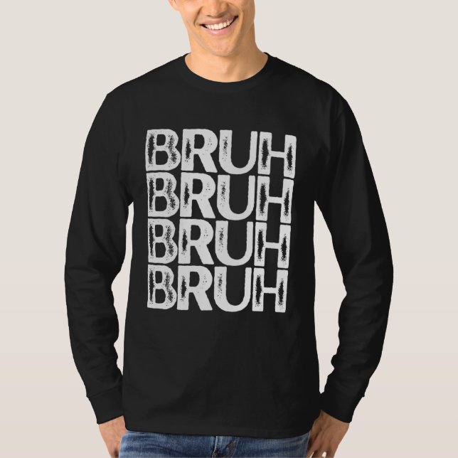 Bruh Vit Färg Distressed Bruh T Shirt (Framsida)