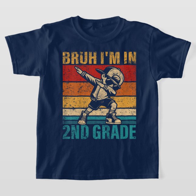 Bruh We Back 2nd Grade Back to School Second Grade T Shirt (Laydown)