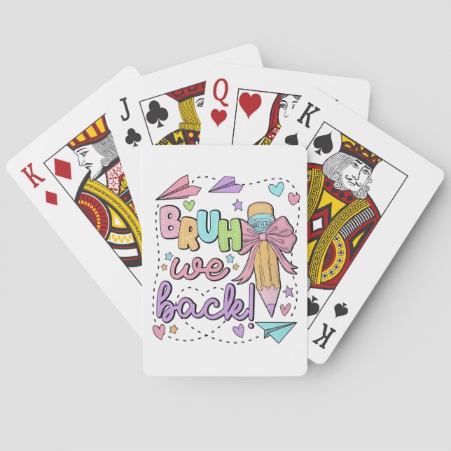 Bruh We Back Funny Back to school Kindergarten Casinokort (Baksidan)