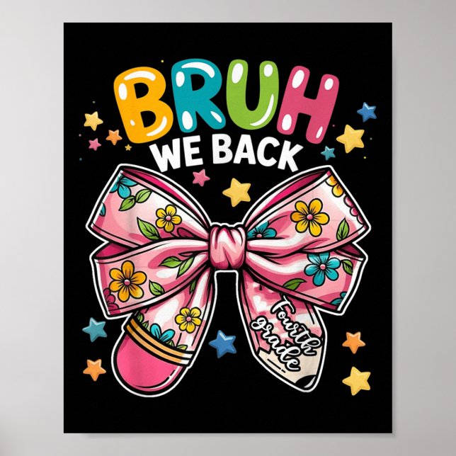 Bruh We Back Funny Fjärde Klass Funny Poster (Framsidan)
