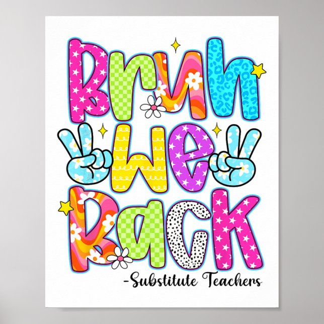 Bruh We Back Substitute Teachers Leopard Back To S Poster (Framsidan)