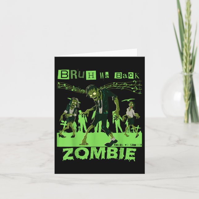Bruh We Back Teacher Zombie Back to school Boys G Kort (Framsida)