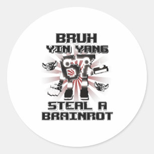 Bruh Yin Yang 67 Sex Sju 6-7 Roligt Hjärnrot För Runt Klistermärke