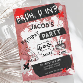 Bruh you in Video Game Tonåring Boy Birthday Inbjudningar