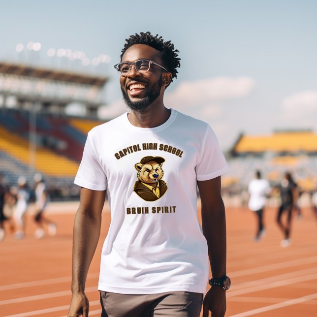 Bruin Mascot | Brown & Guld - School College Team T Shirt (Skapare uppladdad)