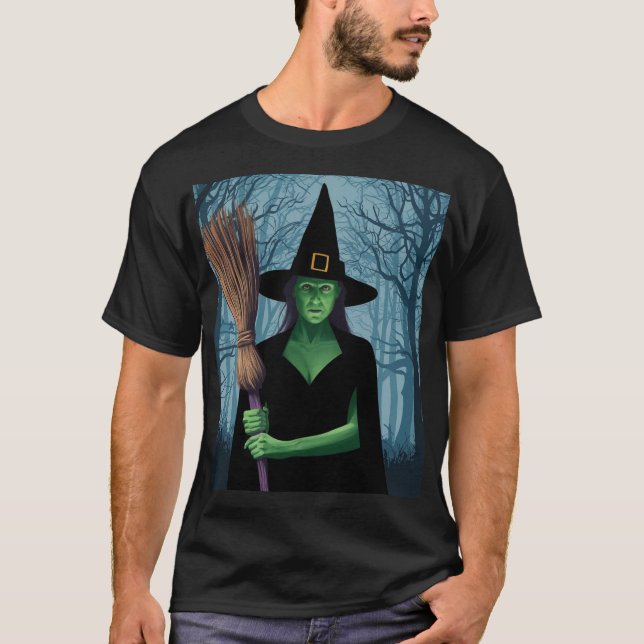 Bruja a la Vista: La noche de brujas T Shirt (Framsida)